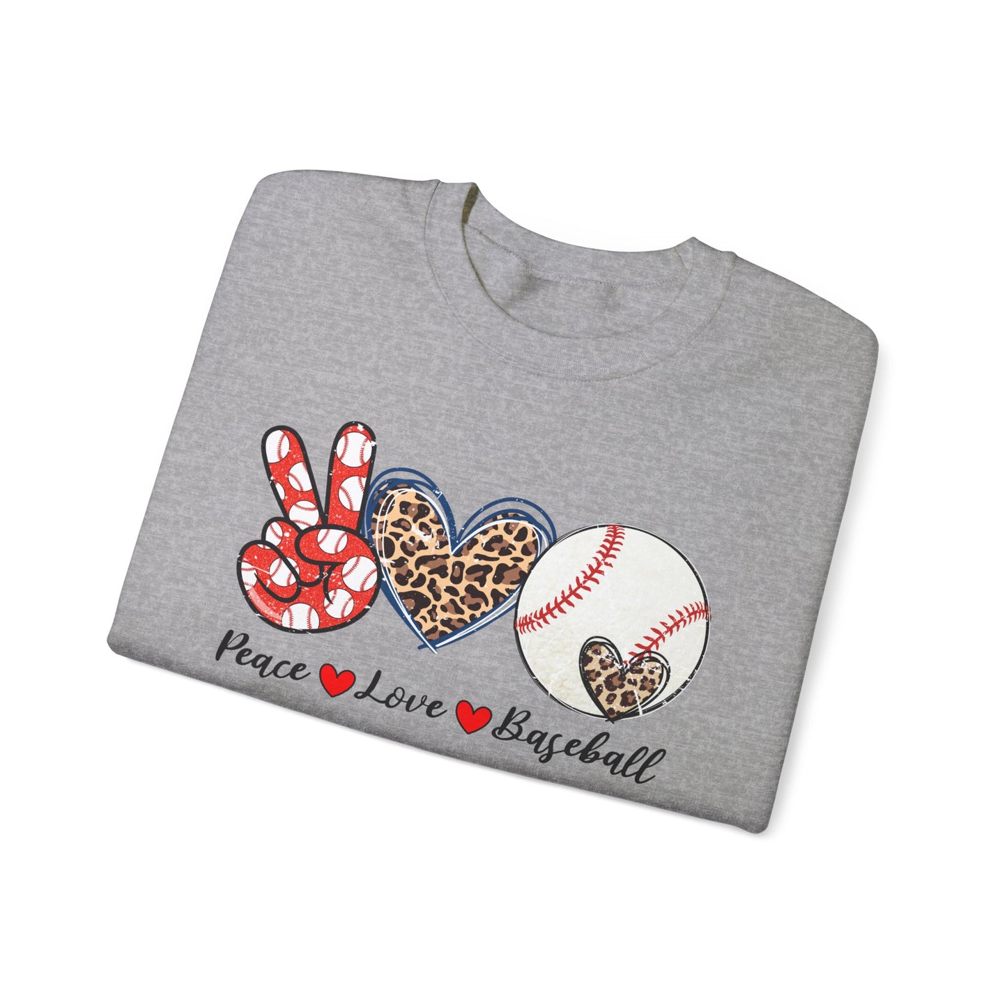 Peace LOVE Baseball Unisex Heavy Blend™ Crewneck Sweatshirt