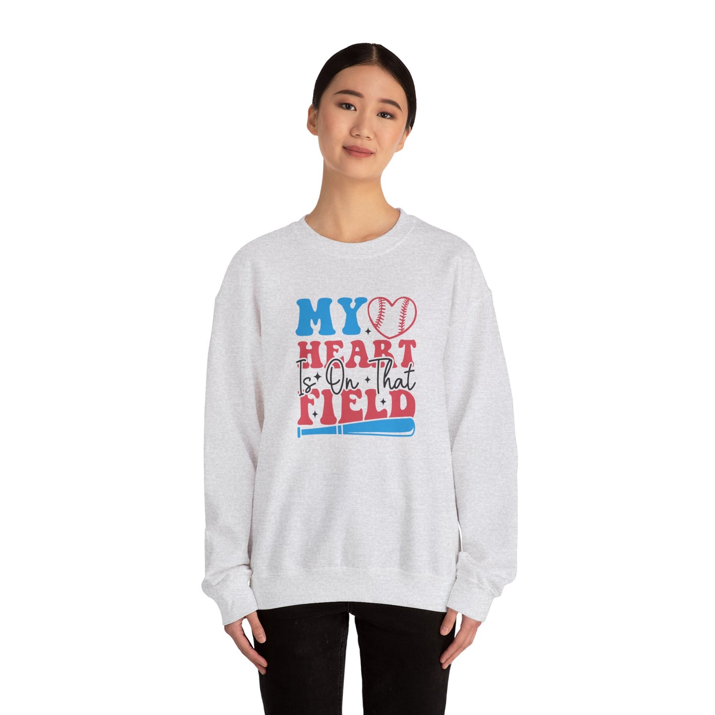 Heart is on that Field Unisex Heavy Blend™ Crewneck Sweatshirt