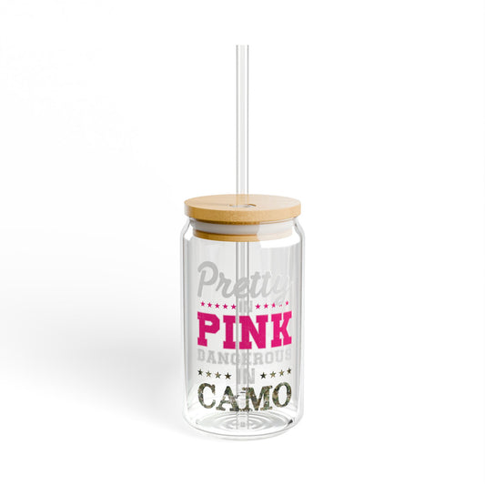 Pretty in Pink Sipper Glass, 16oz