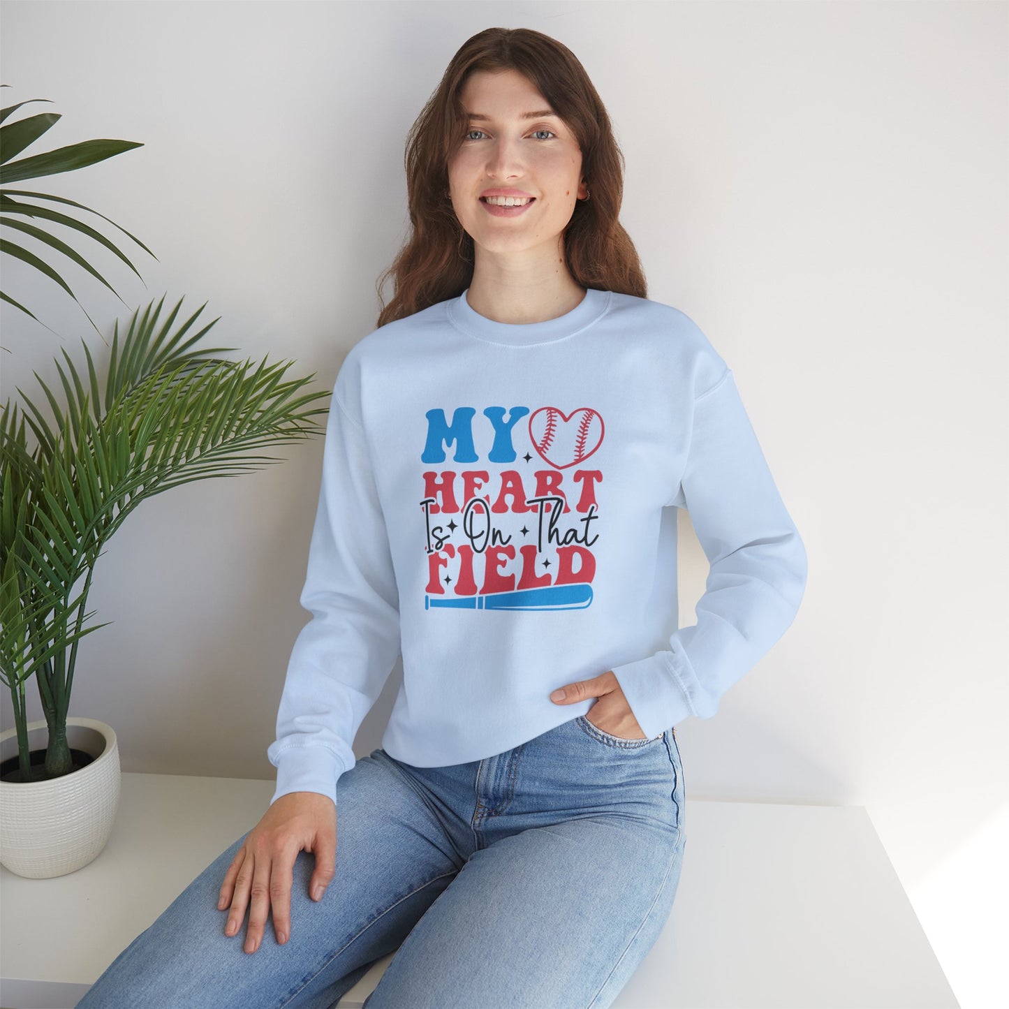 Heart is on that Field Unisex Heavy Blend™ Crewneck Sweatshirt