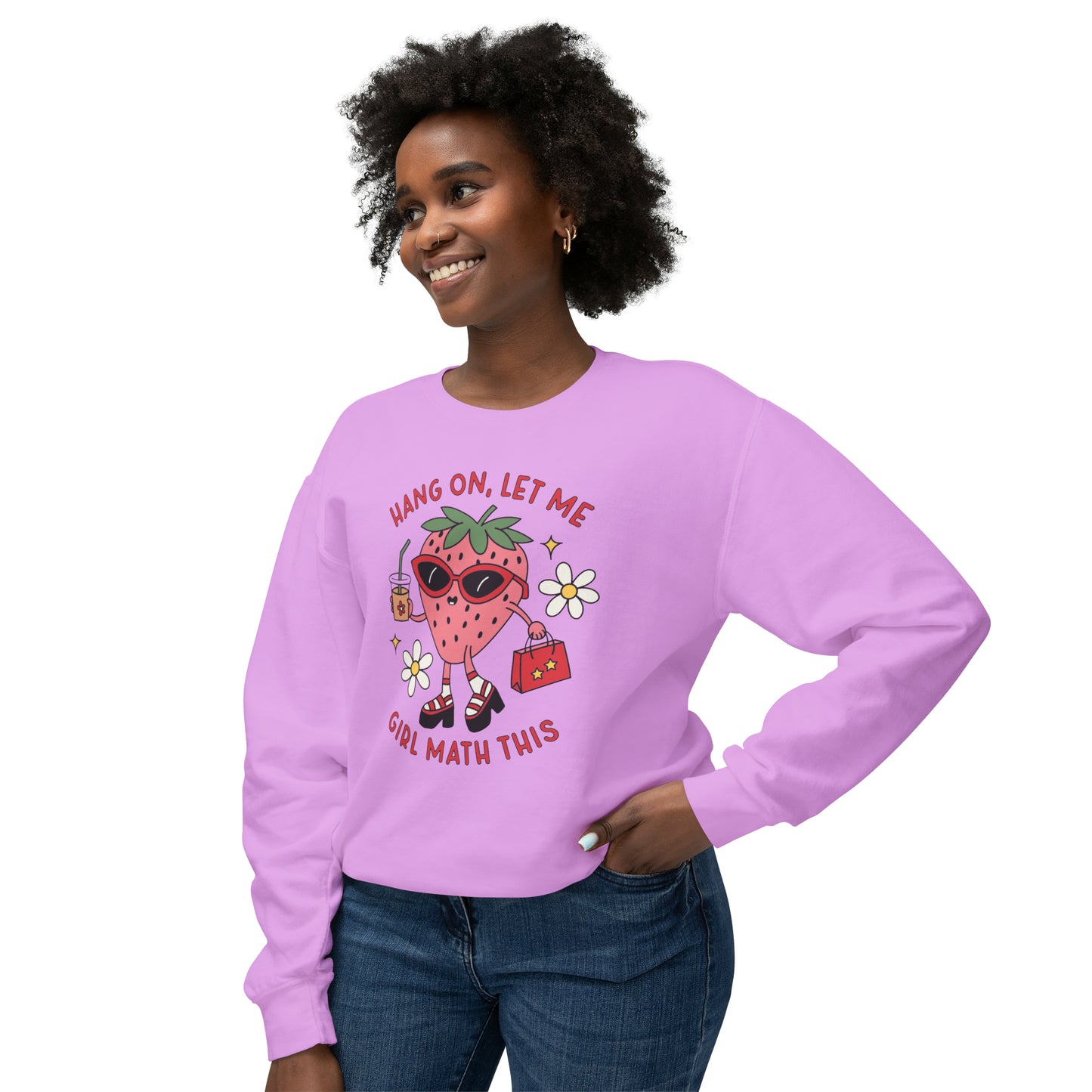 Girl Math Unisex Lightweight Crewneck Sweatshirt