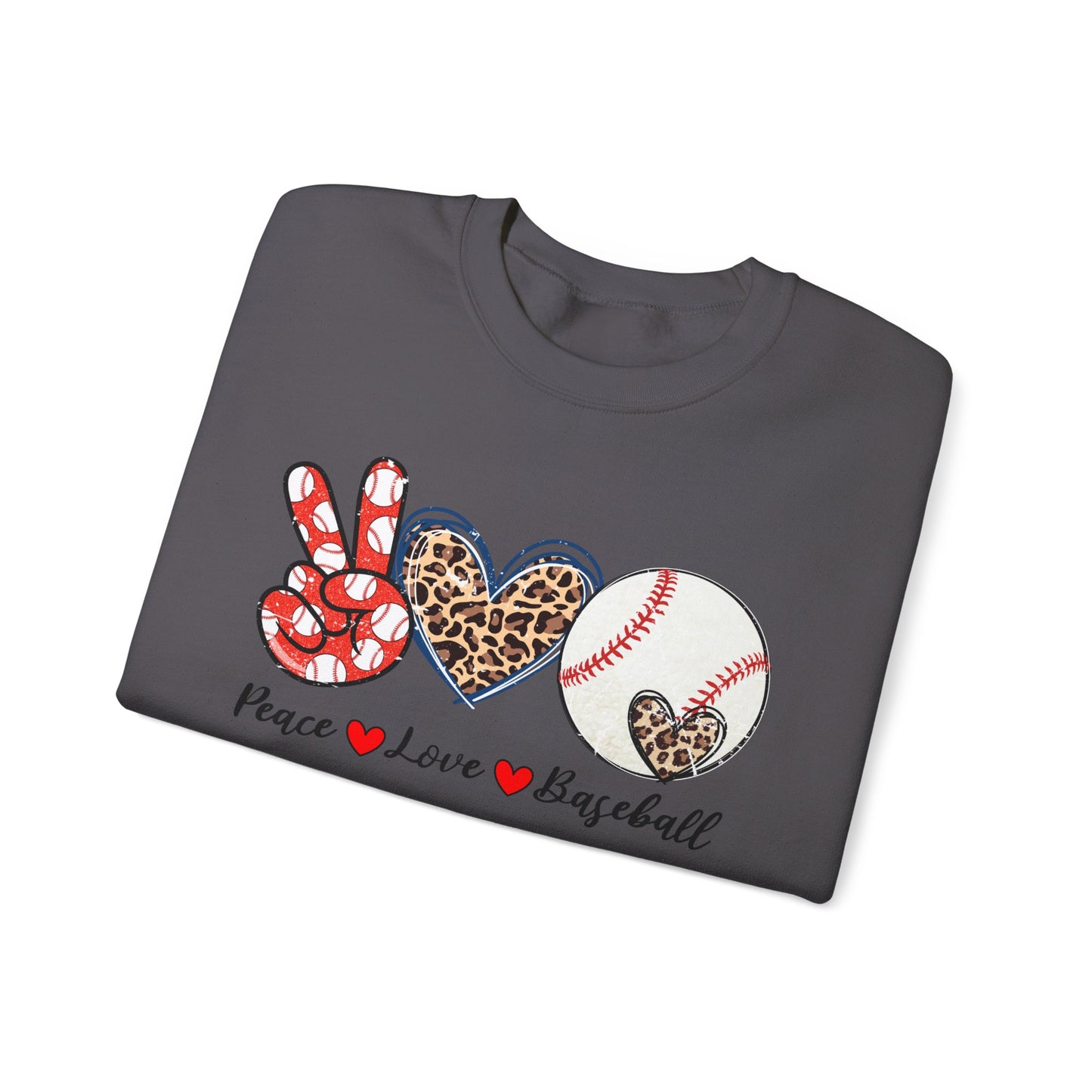 Peace LOVE Baseball Unisex Heavy Blend™ Crewneck Sweatshirt