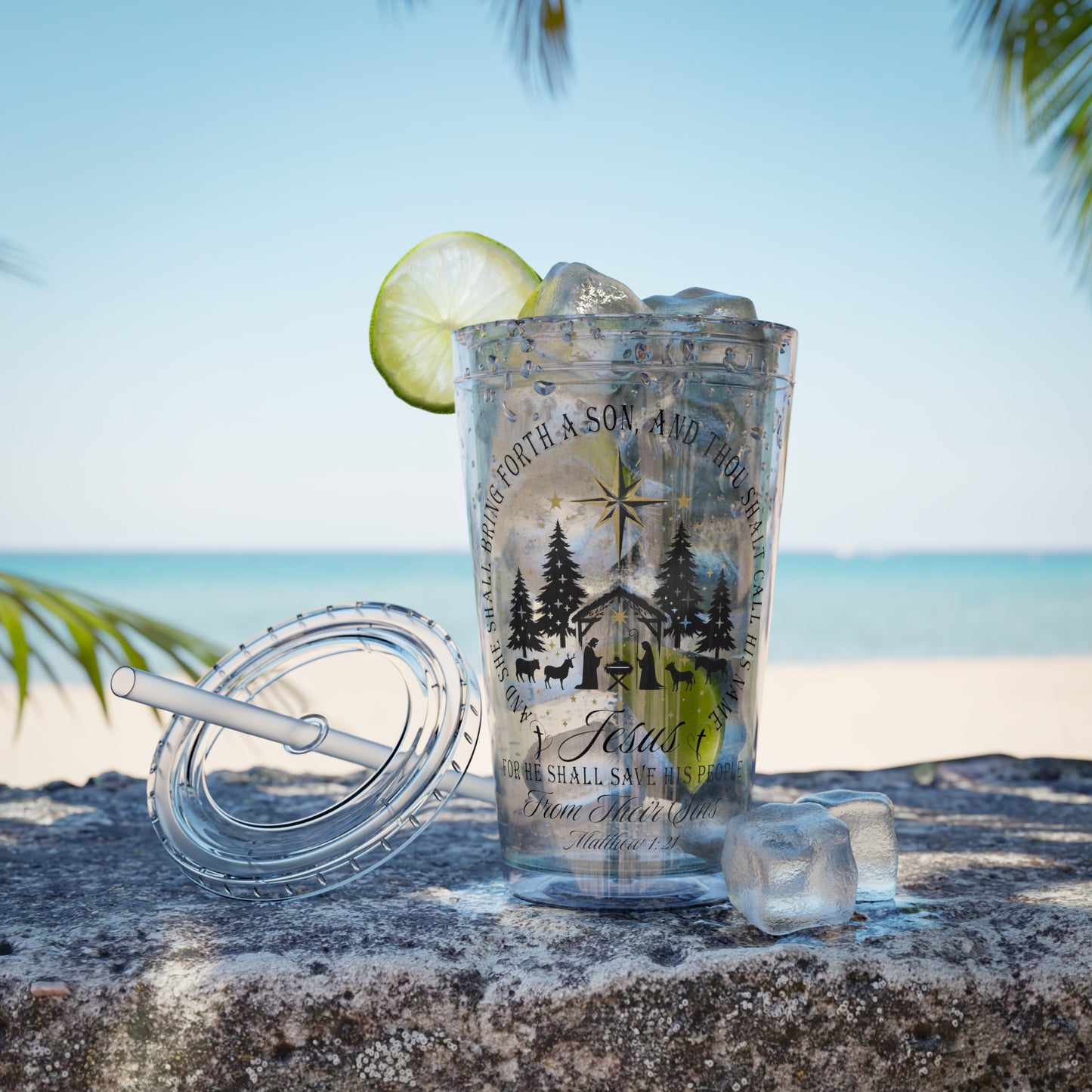 Matthew Sunsplash Tumbler with Straw, 16oz