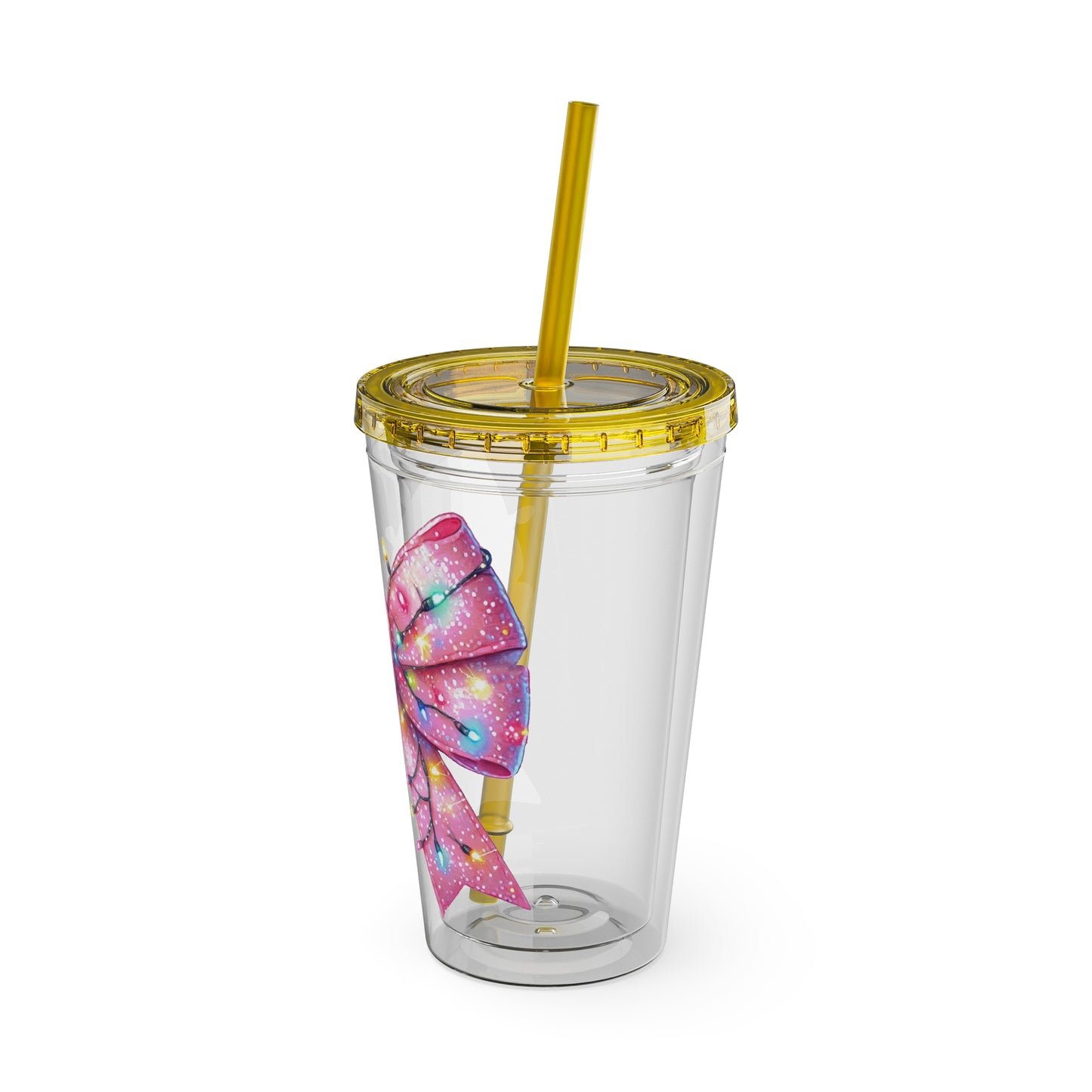 Pink Christmas  Sunsplash Tumbler with Straw, 16oz
