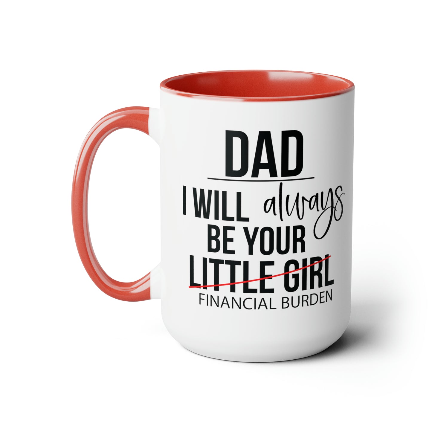 Financial Burden Two-Tone Coffee Mugs, 15oz