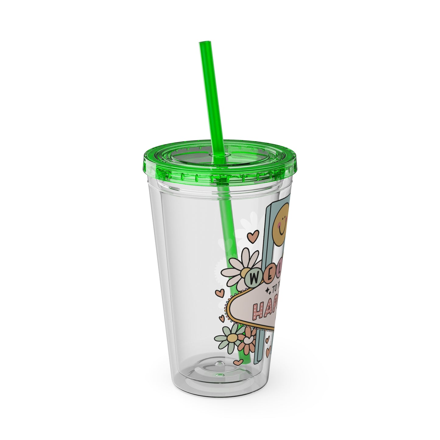 Happy Girl Sunsplash Tumbler with Straw, 16oz