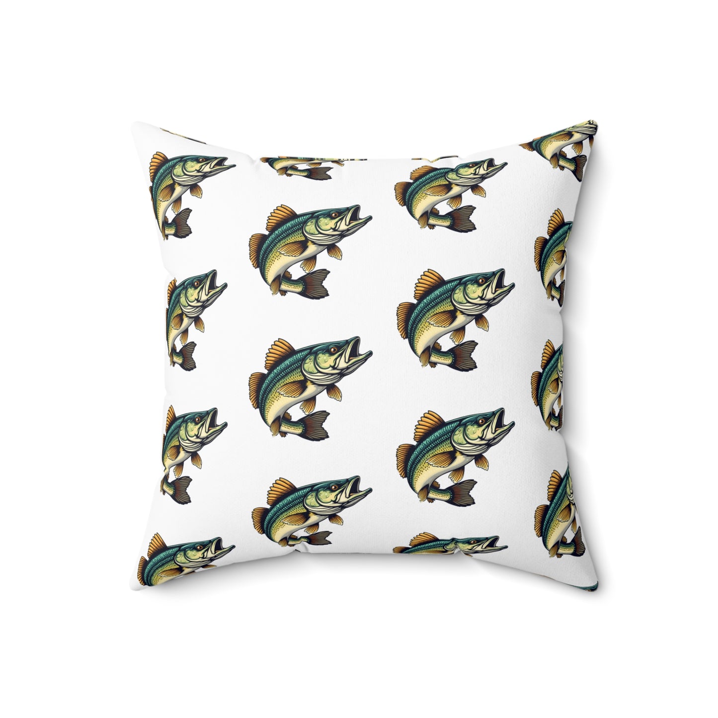 Walleye Spun Polyester Square Pillow