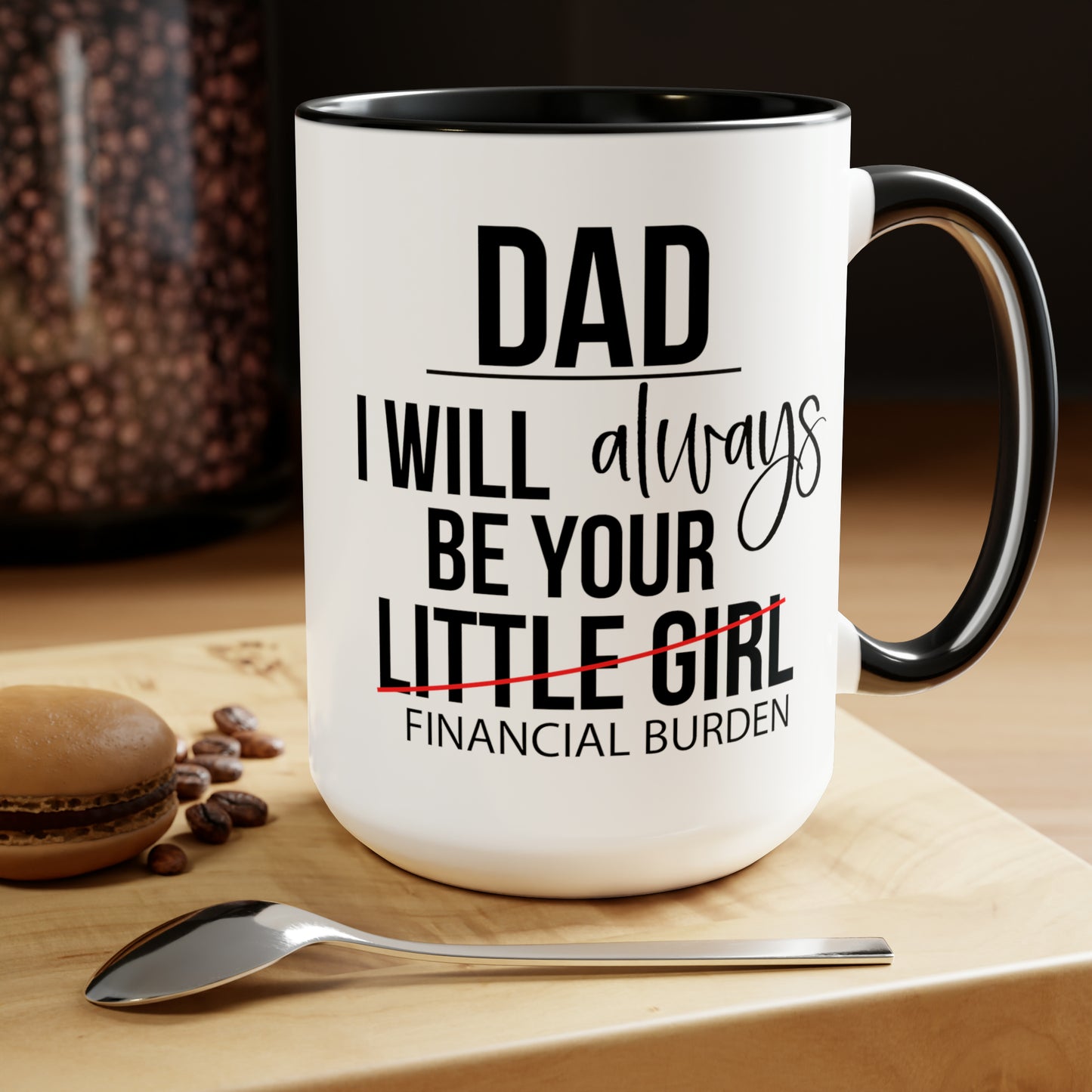 Financial Burden Two-Tone Coffee Mugs, 15oz