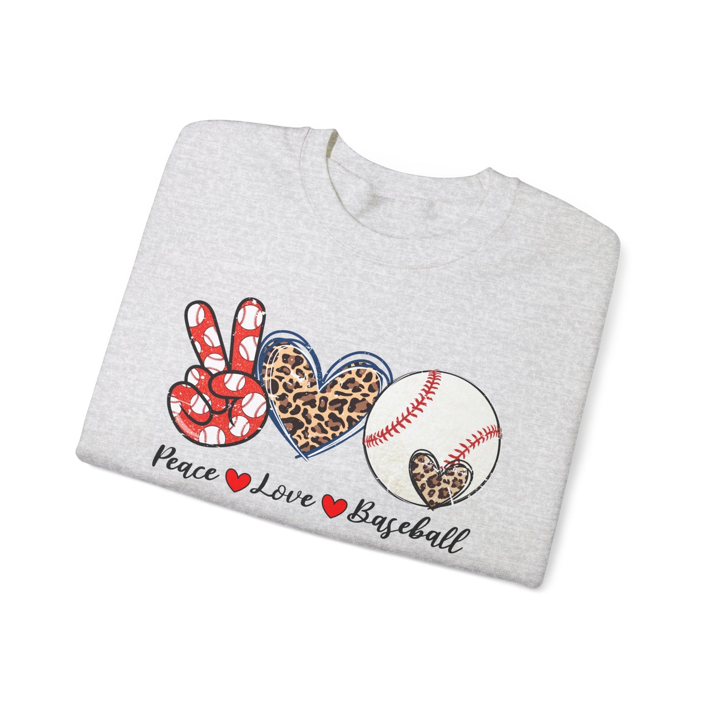 Peace LOVE Baseball Unisex Heavy Blend™ Crewneck Sweatshirt