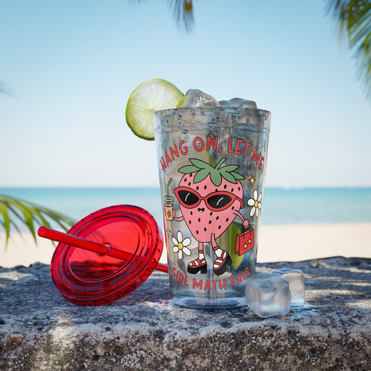 Girl Math Sunsplash Tumbler with Straw, 16oz