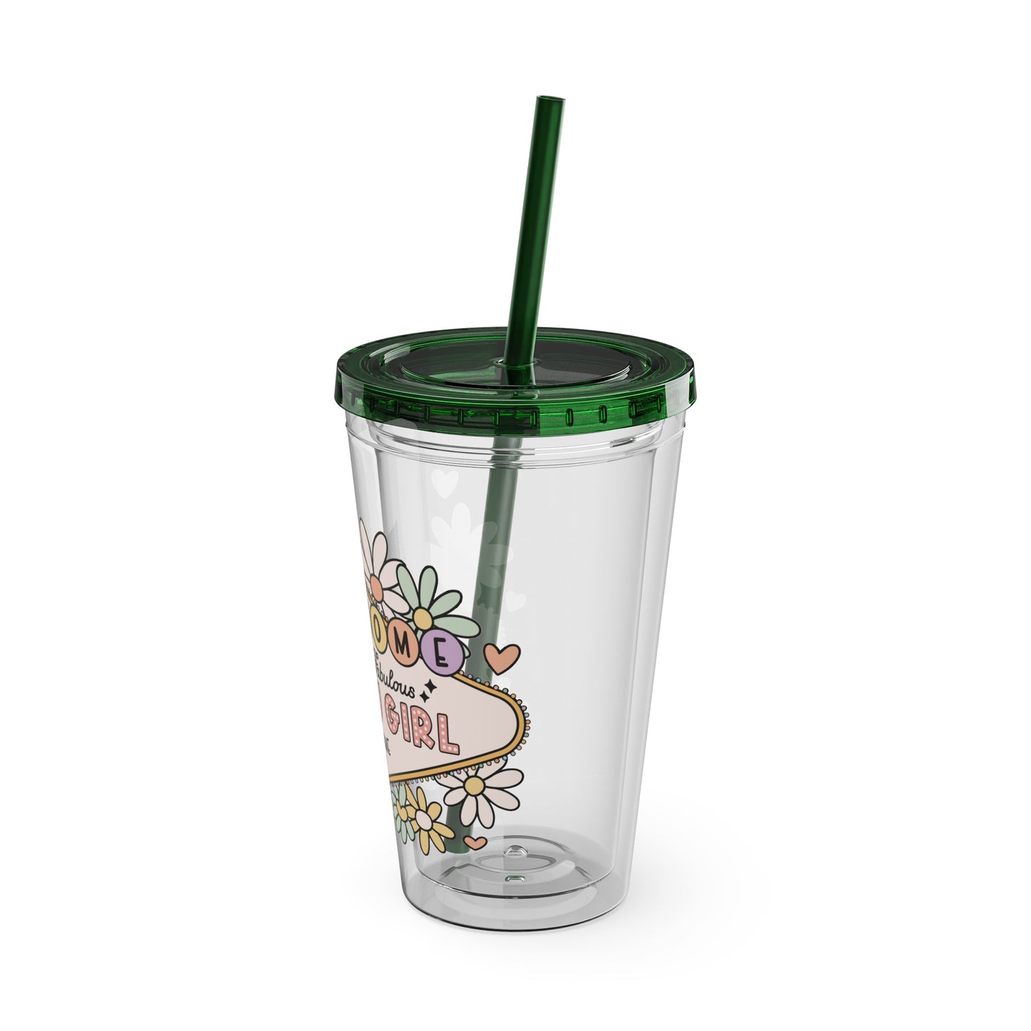 Happy Girl Sunsplash Tumbler with Straw, 16oz