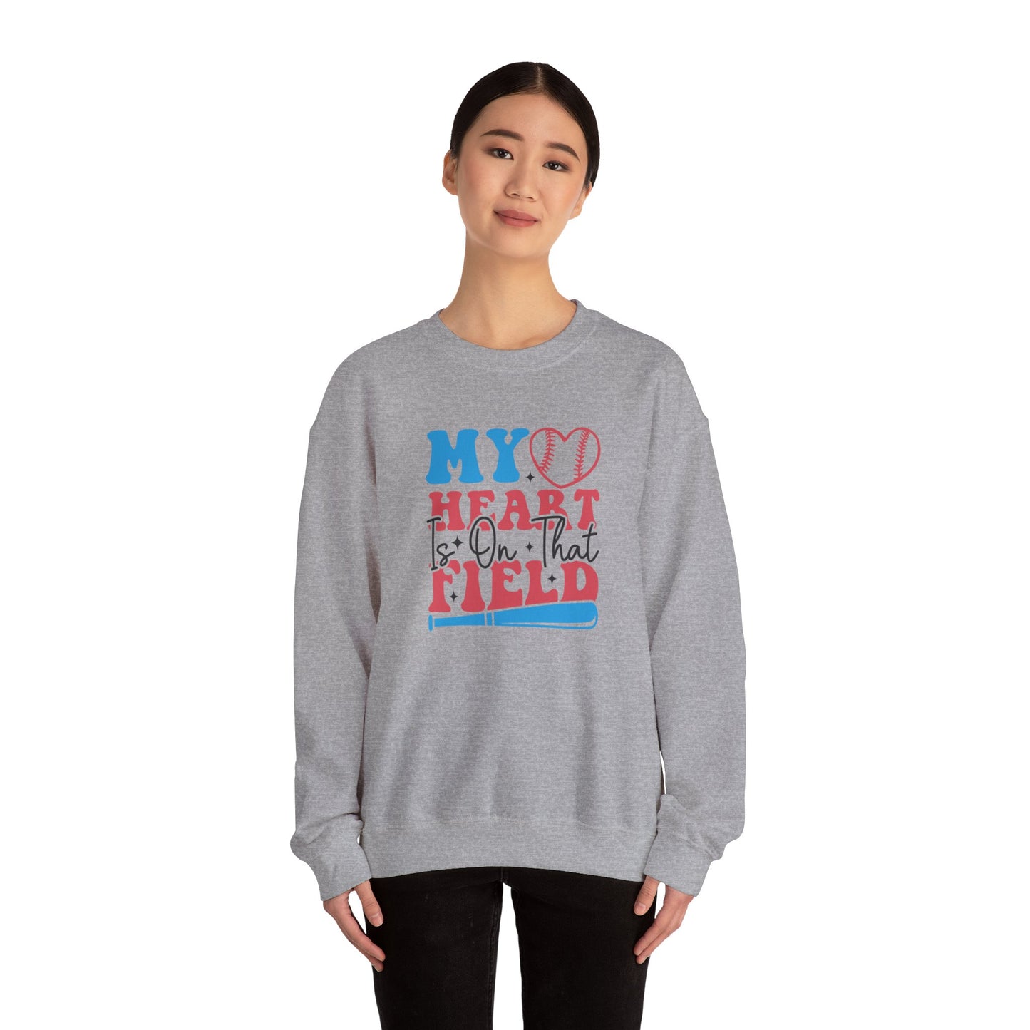Heart is on that Field Unisex Heavy Blend™ Crewneck Sweatshirt