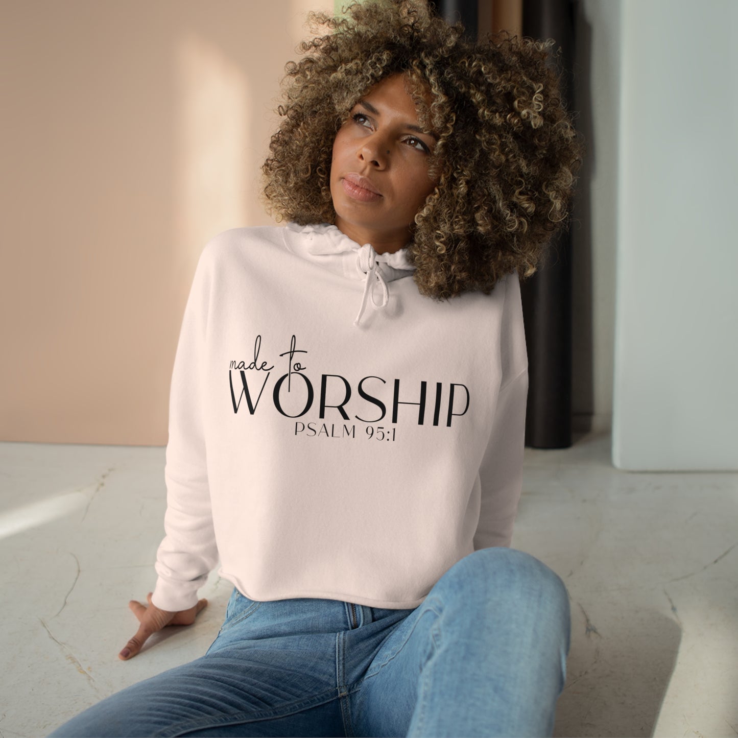 Made to Worship Crop Hoodie