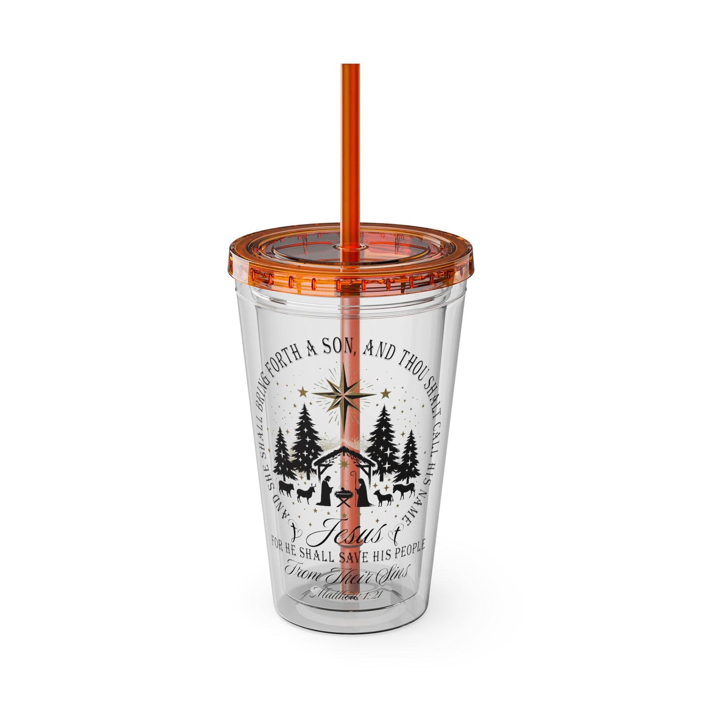 Matthew Sunsplash Tumbler with Straw, 16oz