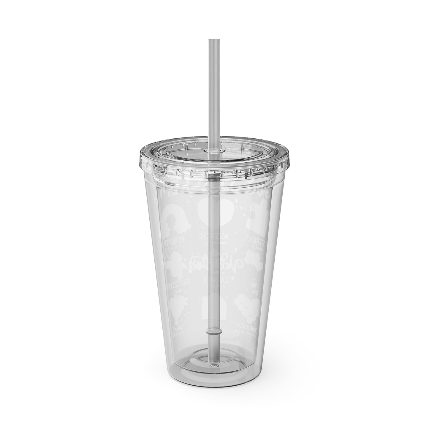 God Says I Am Sunsplash Tumbler with Straw, 16oz