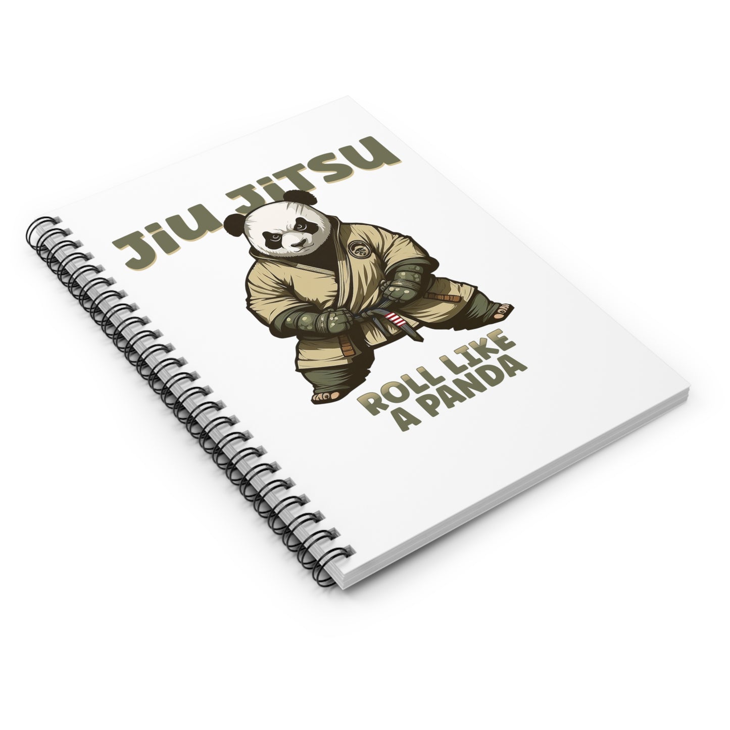 Jiu Jitsu Roll like a Panda Spiral Notebook - Ruled Line