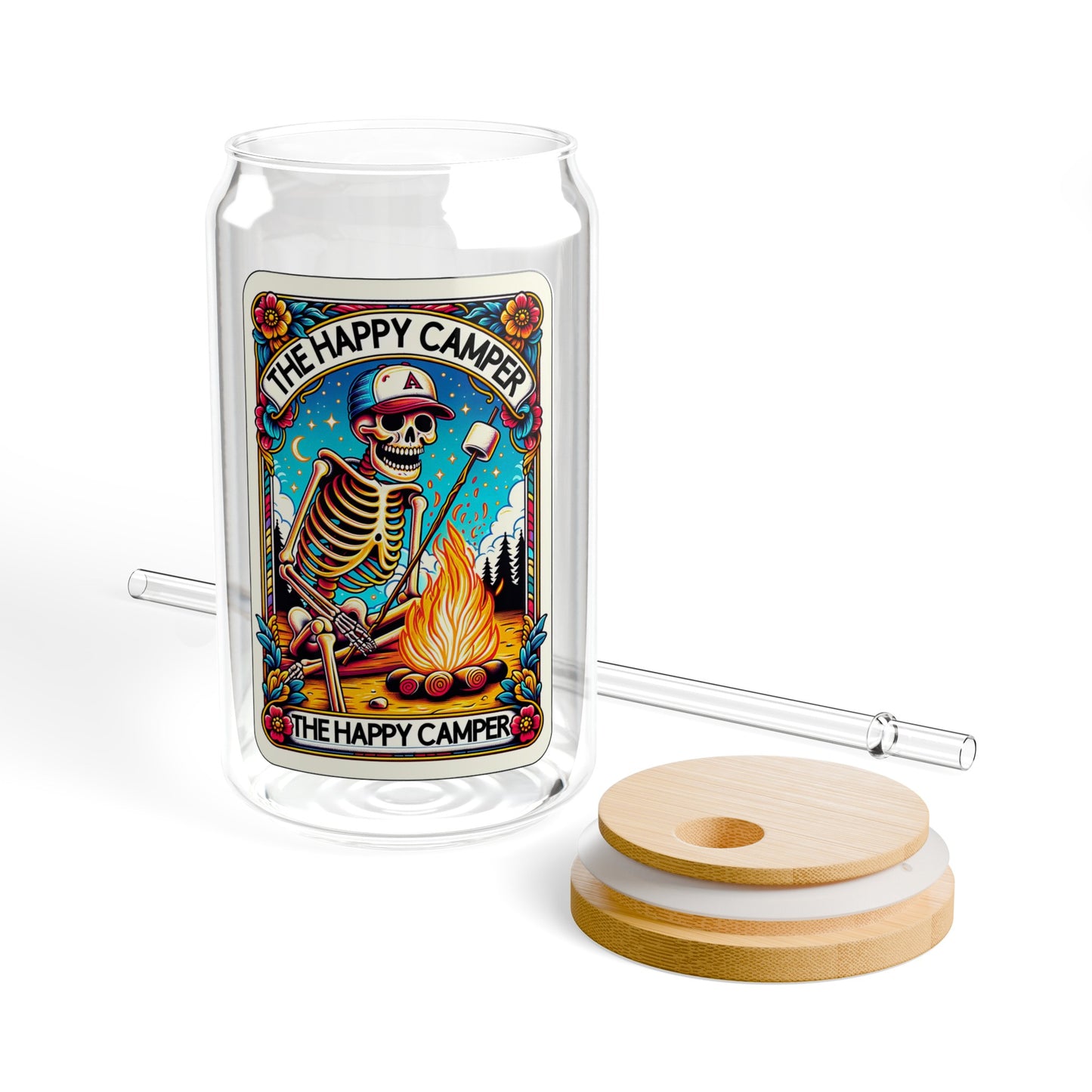 Happy Camper Sipper Glass, 16oz