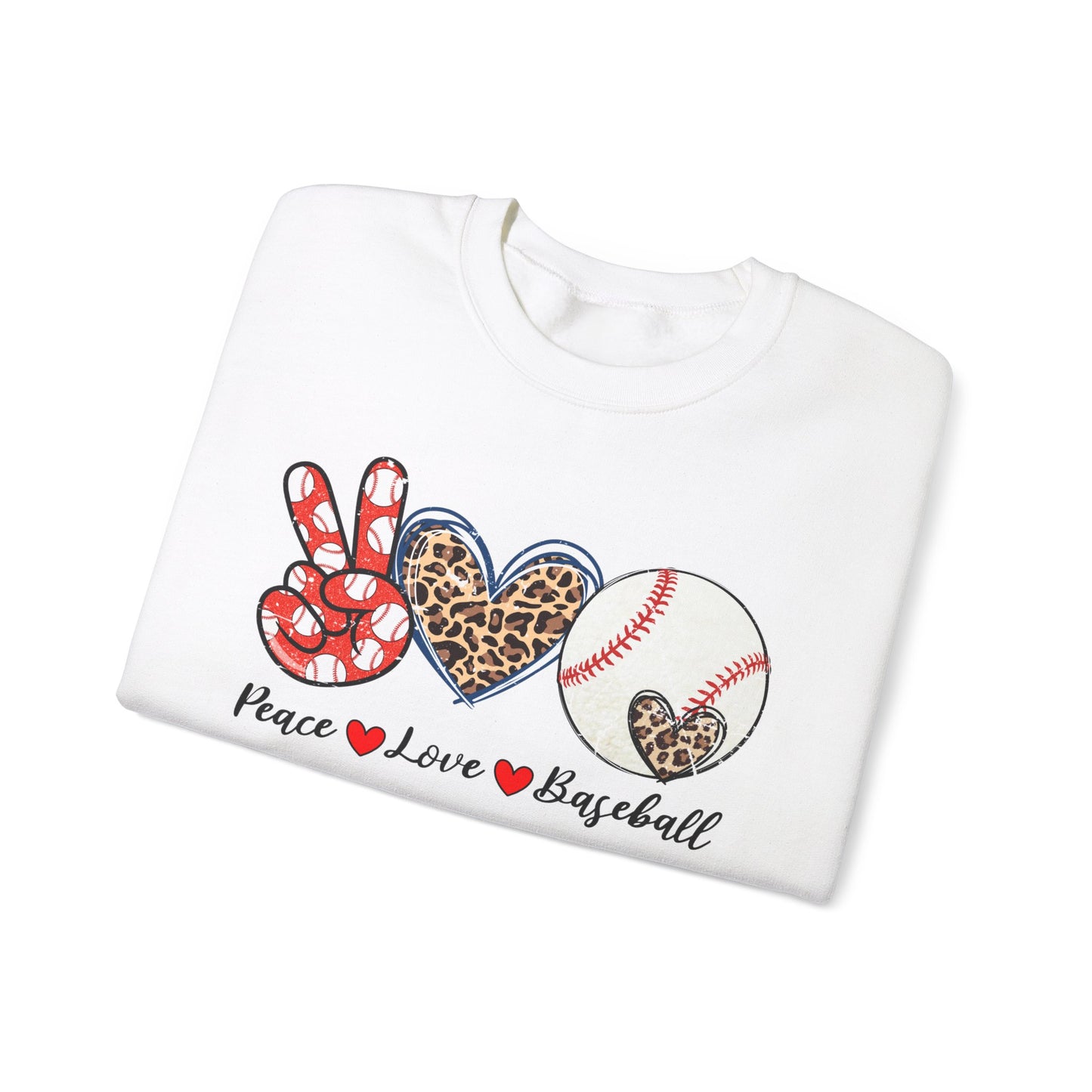 Peace LOVE Baseball Unisex Heavy Blend™ Crewneck Sweatshirt