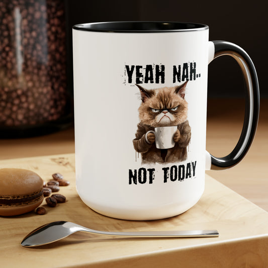 Not Today Two-Tone Coffee Mugs, 15oz