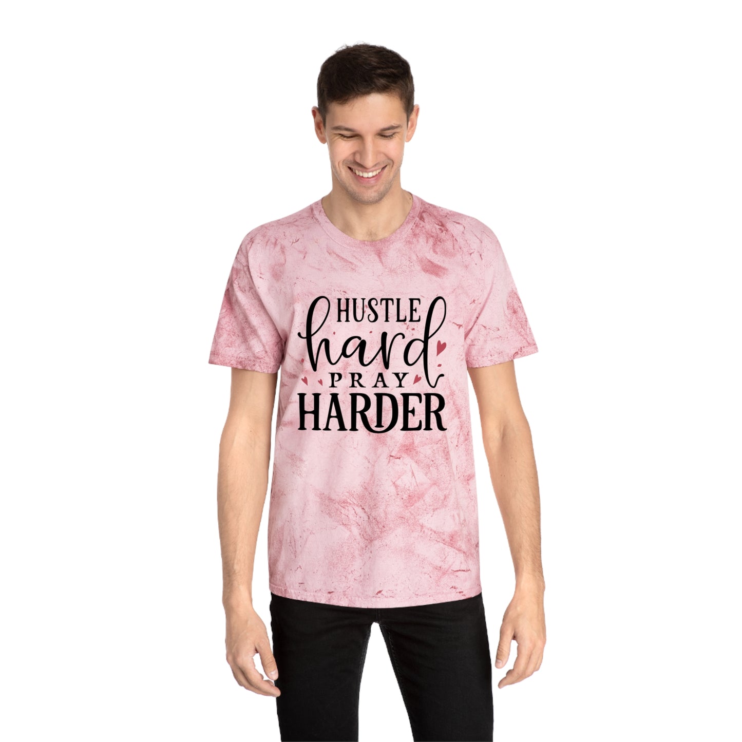 Hustle Hard Prayer Harder Unisex Color Blast T-Shirt