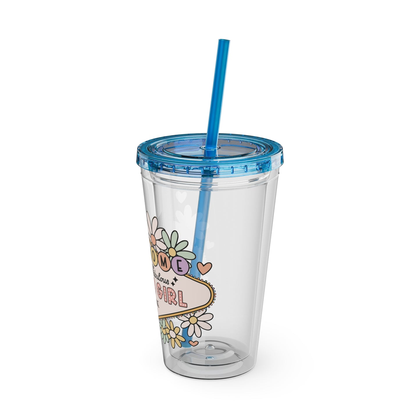 Happy Girl Sunsplash Tumbler with Straw, 16oz