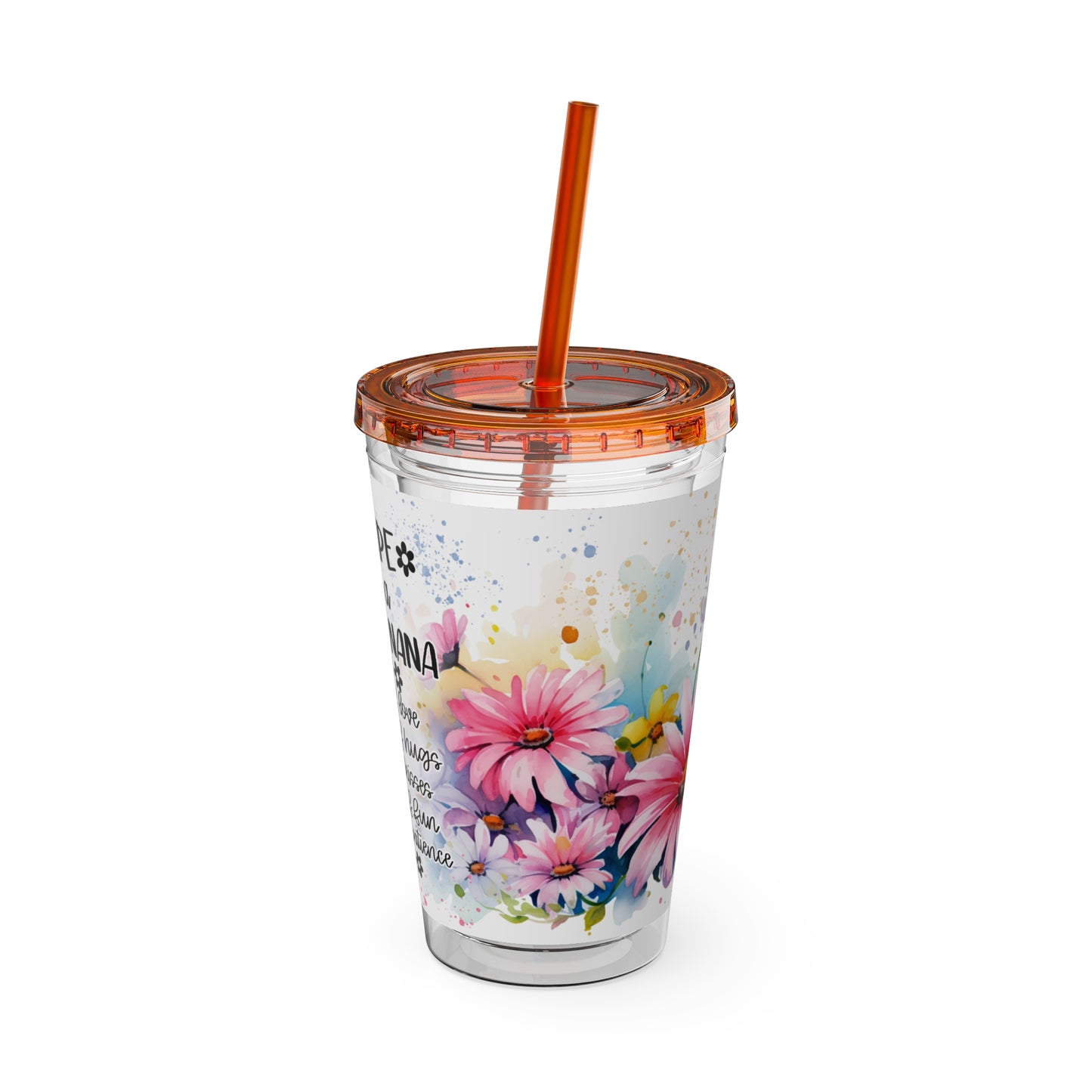 Nana Sunsplash Tumbler with Straw, 16oz