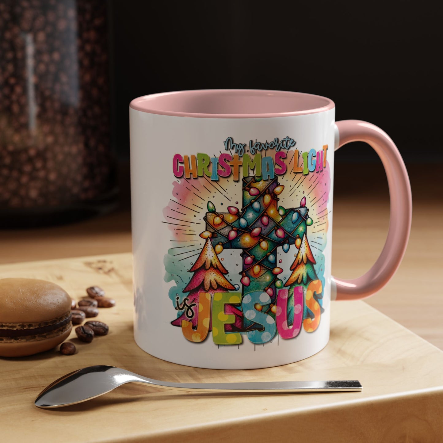 My Favorite Christmas Light is Jesus Accent Coffee Mug (11, 15oz)