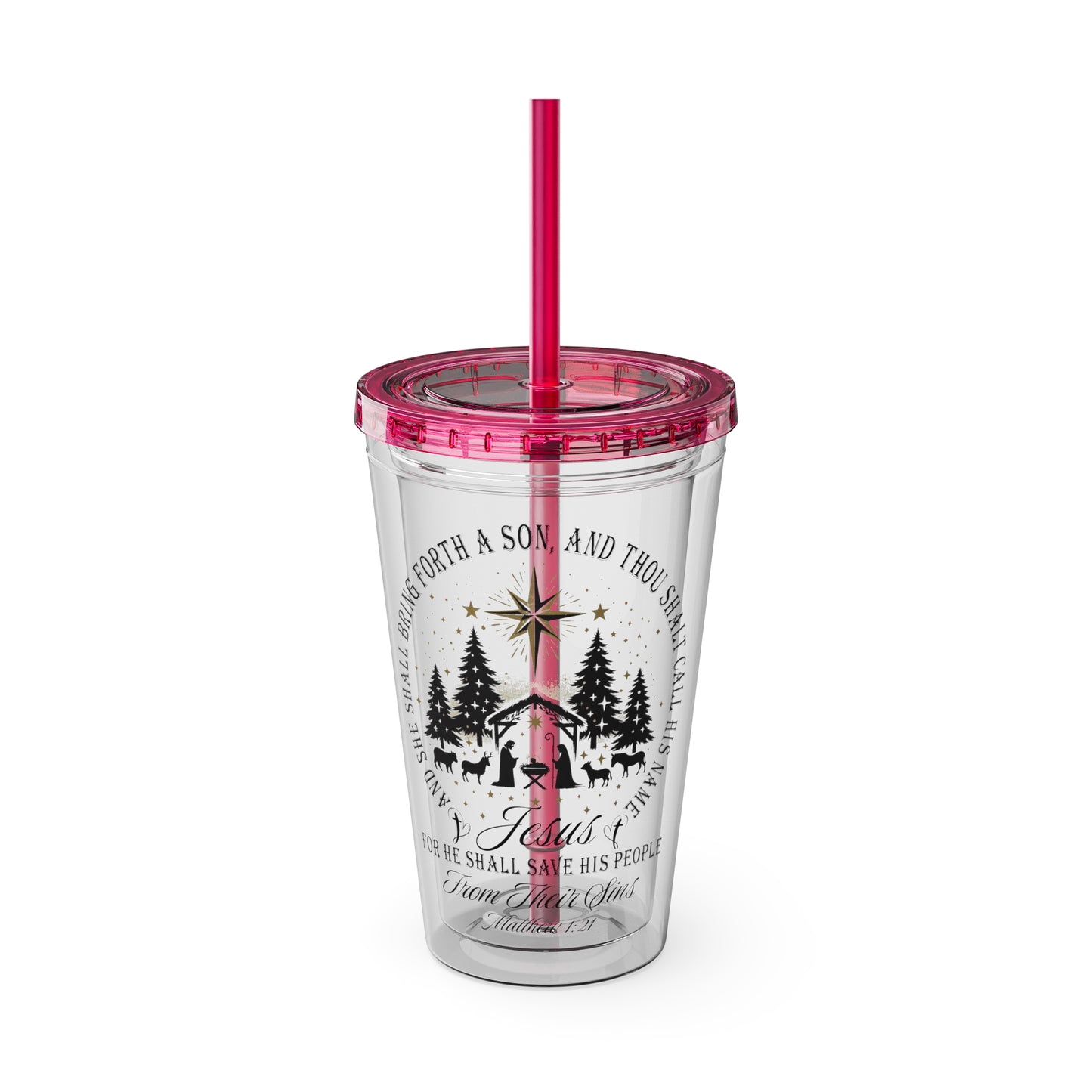 Matthew Sunsplash Tumbler with Straw, 16oz