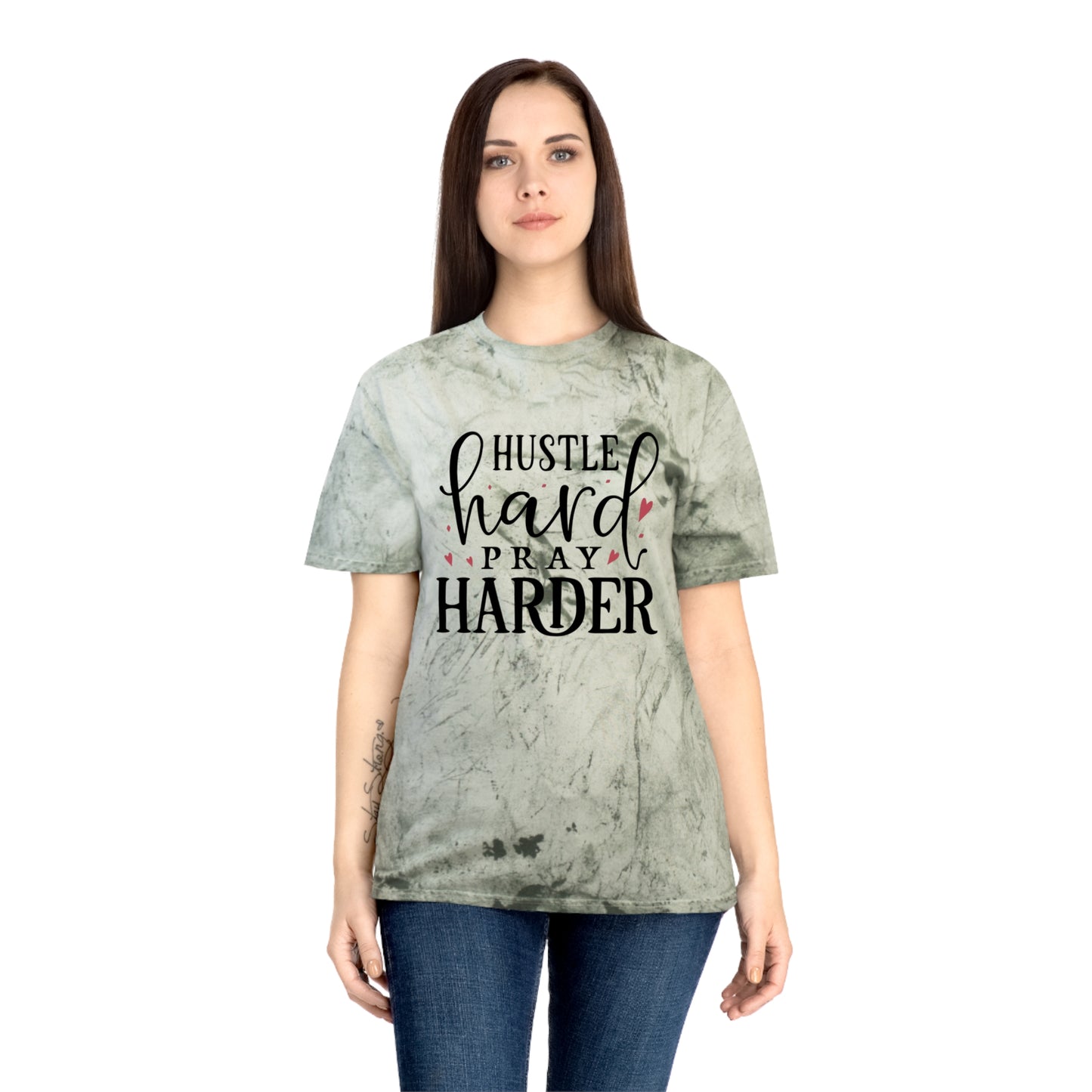 Hustle Hard Prayer Harder Unisex Color Blast T-Shirt
