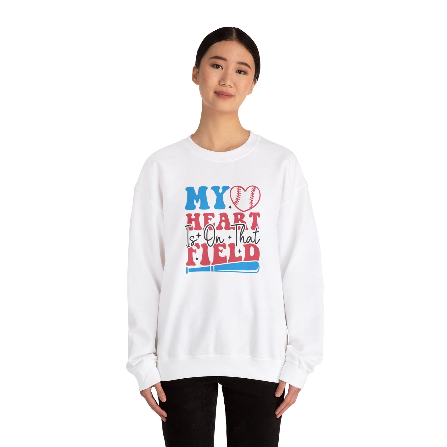 Heart is on that Field Unisex Heavy Blend™ Crewneck Sweatshirt