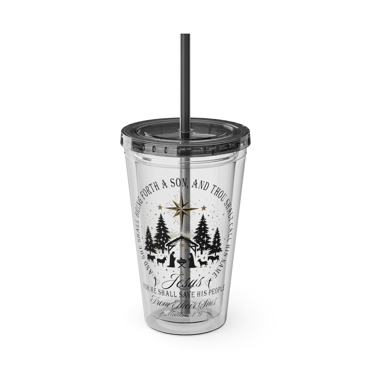 Matthew Sunsplash Tumbler with Straw, 16oz
