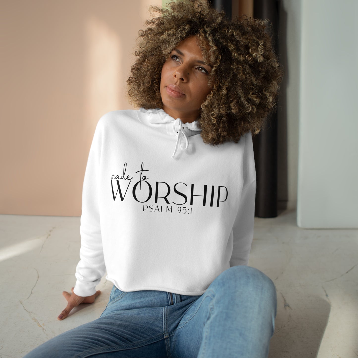 Made to Worship Crop Hoodie