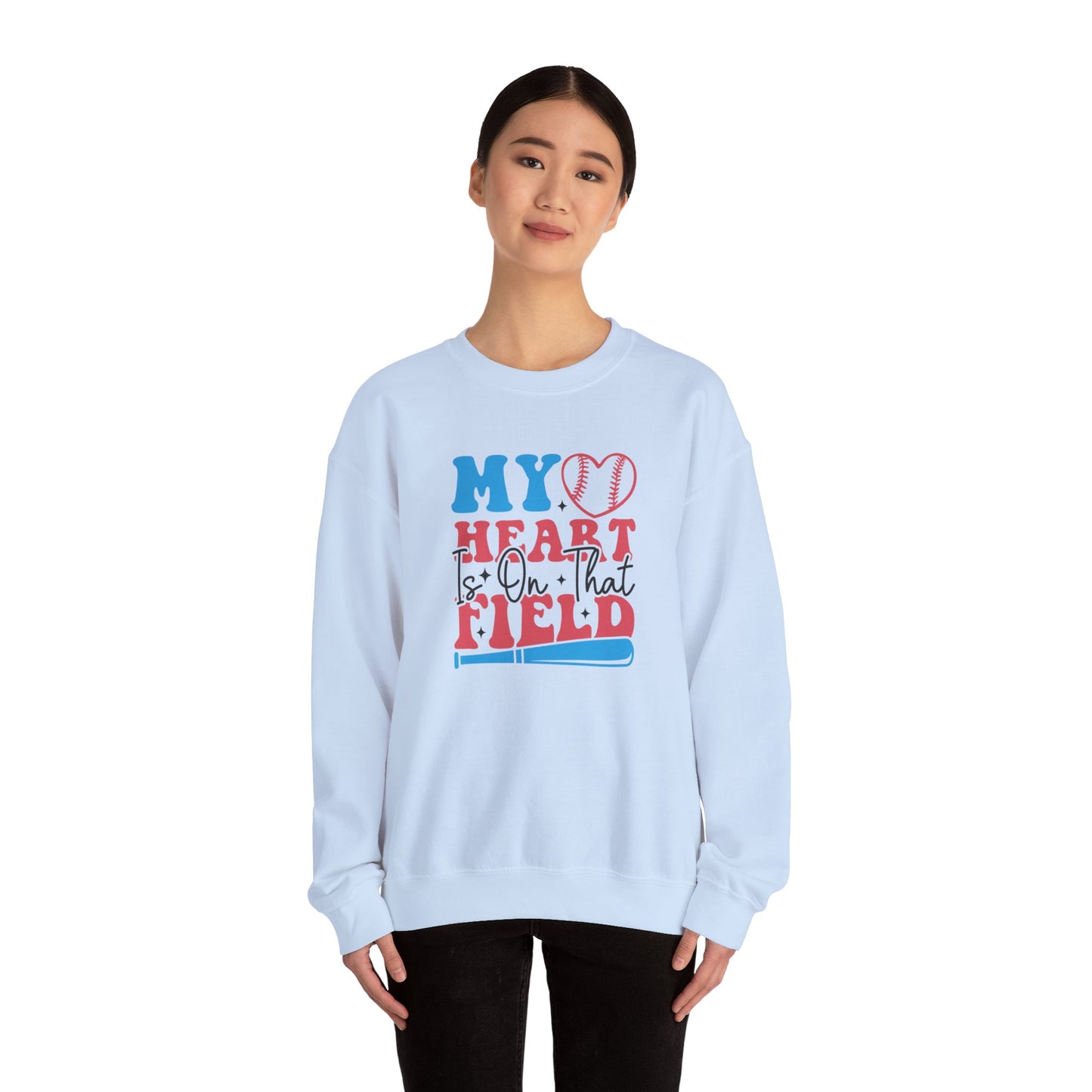 Heart is on that Field Unisex Heavy Blend™ Crewneck Sweatshirt