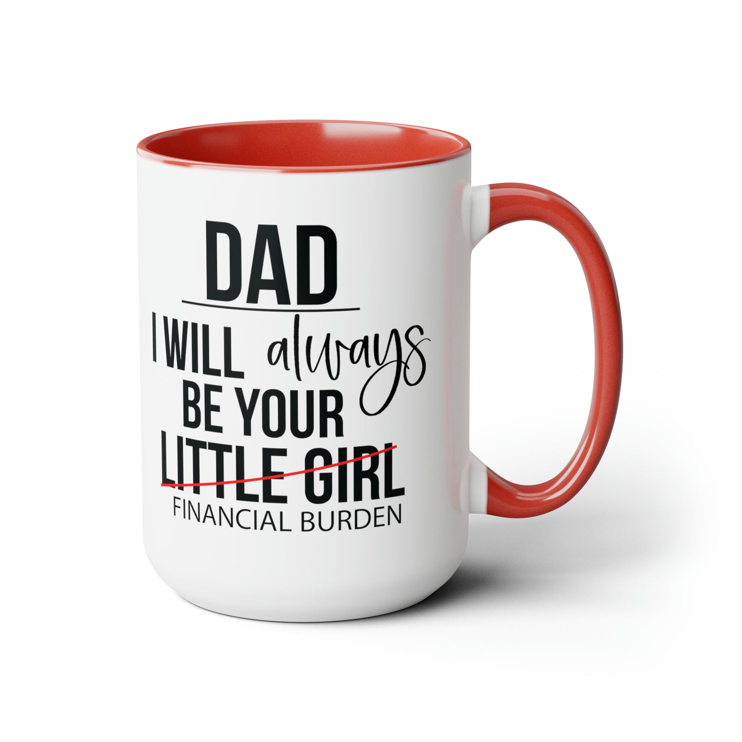 Financial Burden Two-Tone Coffee Mugs, 15oz