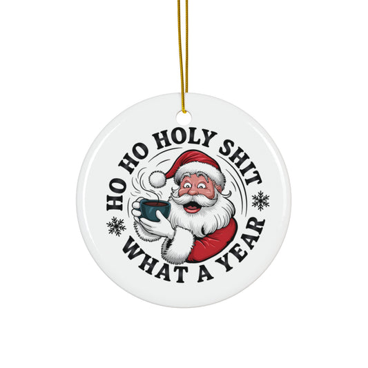 Funny Ceramic Christmas Ornament, Holiday Decor, Santa Gift, Unique Tree Decoration, Seasonal Souvenir, Humorous Xmas Decoration
