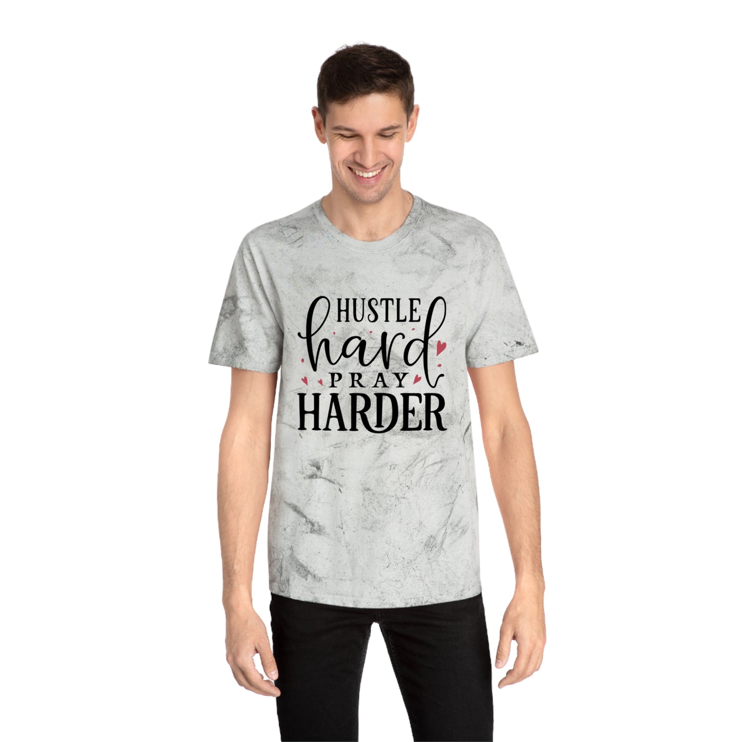 Hustle Hard Prayer Harder Unisex Color Blast T-Shirt