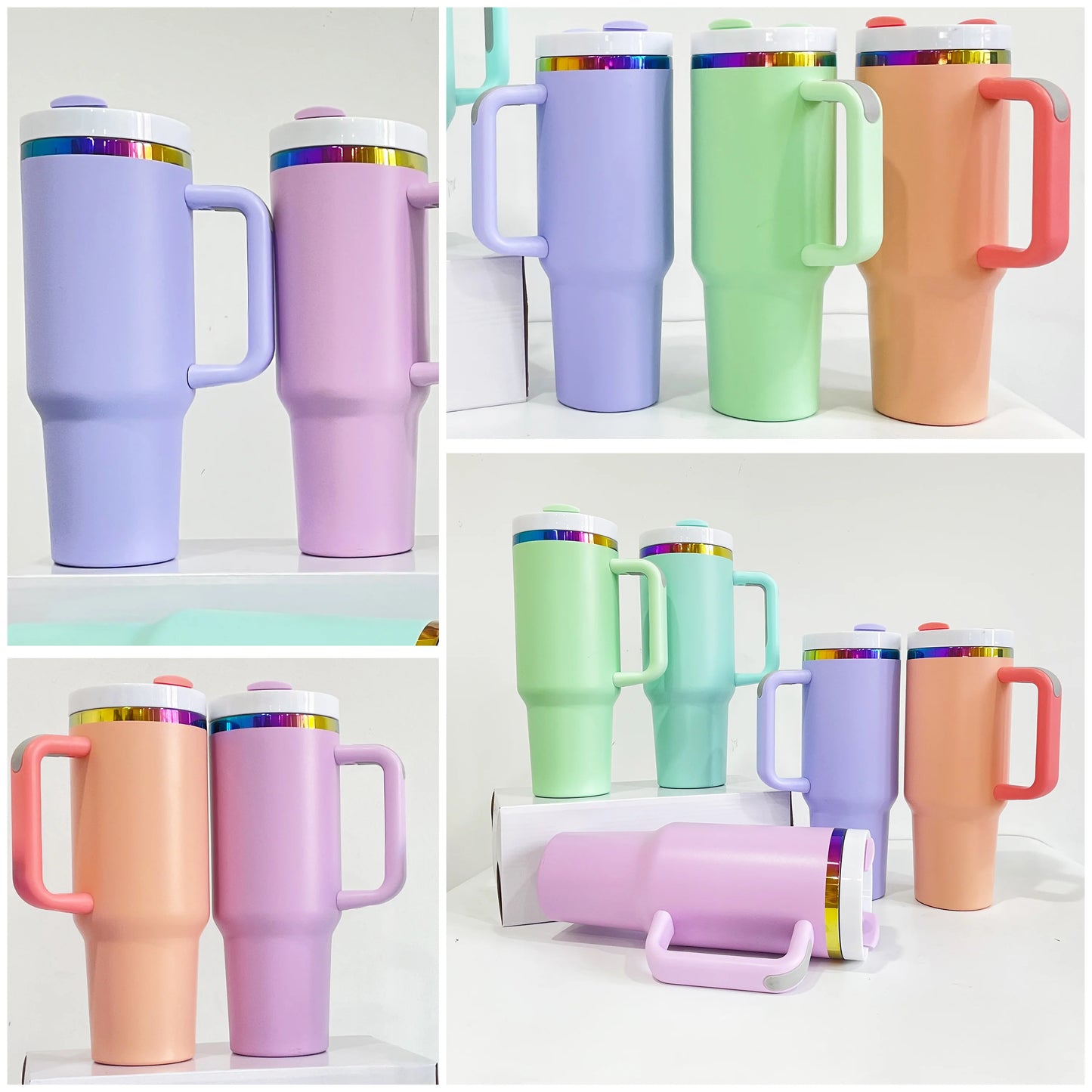 40oz Rainbow Macaron Tumblers