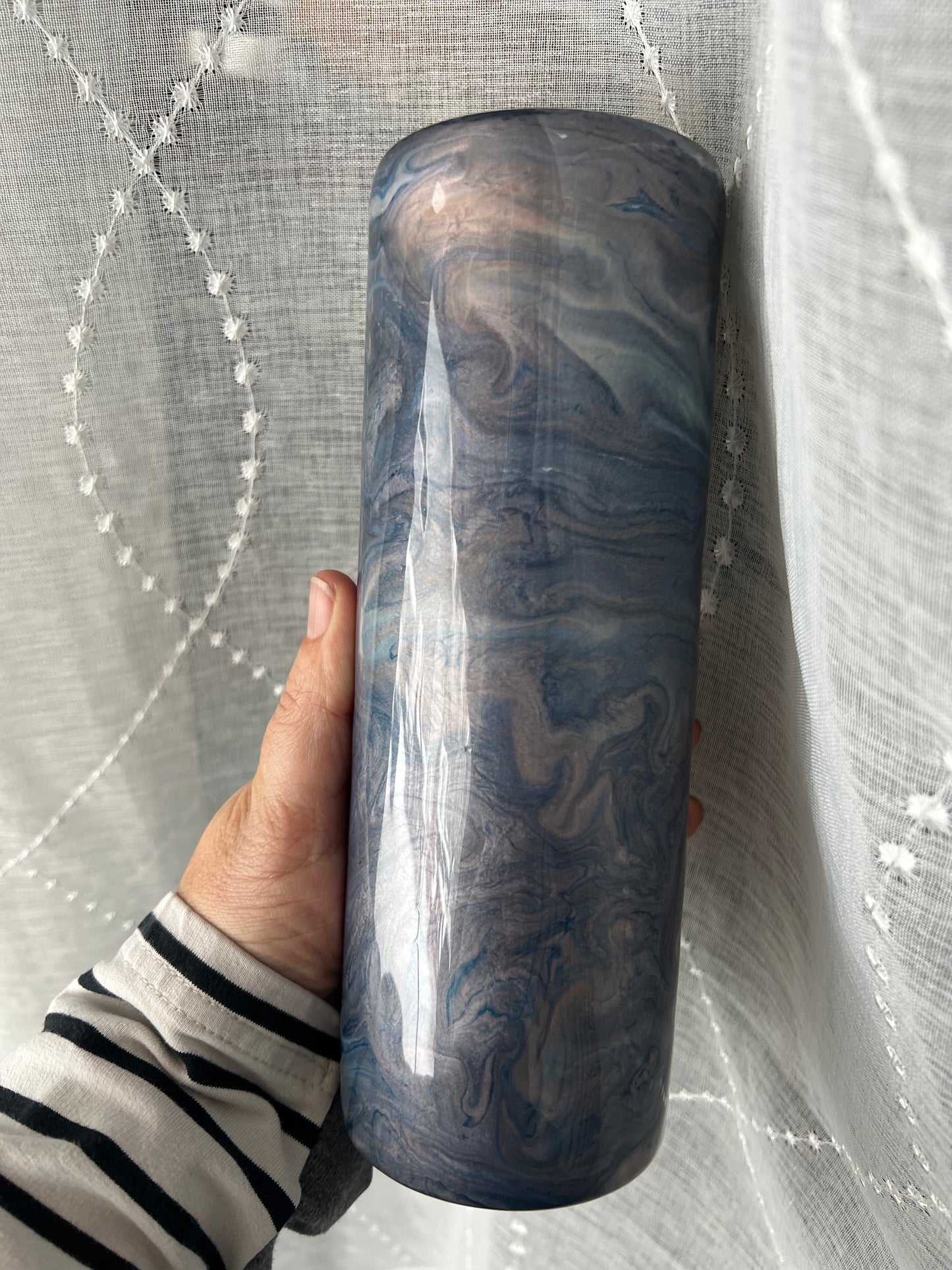 Rose Gold and Blue Tumbler